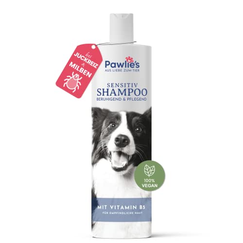 Pawlie's Sensitiv Hundeshampoo gegen Juckreiz & Milben Hund (vegan) - Rückfettendes Hundeshampoo für...