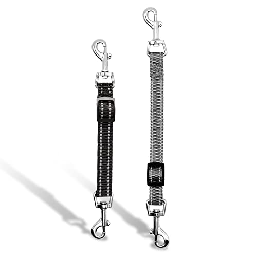 Hundehalsband Clips, 2 Pcs reflektierende Halsband Clip Nylon Halsband Leine Clips einstellbare Haustier...