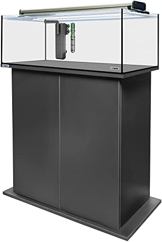 sera AquaTank 96 L mit Fixture und 80 cm Unterschrank Black, Aquarium ein Komplettset mit LED...