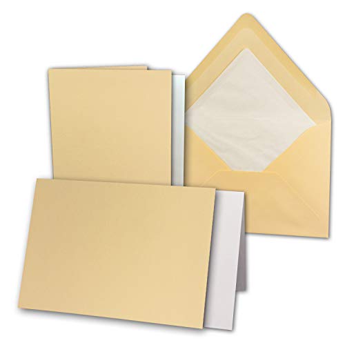 10x Karten-Set DIN B6-12 x 16,9 cm - 120 x 169 mm - Falt-Karten mit Brief-Umschlägen & Einlege-Blätter...