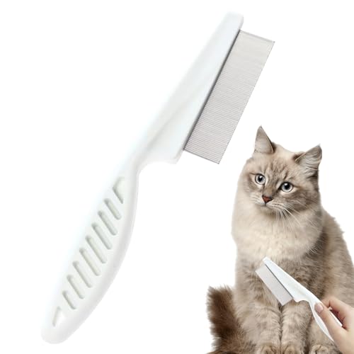 Katzenkamm mit feinen Zähnen, Flohkamm für Katzen, Fellkamm mit feinen Zähnen für Welpen, Läusekamm...