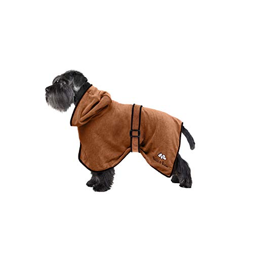 Bella & Balu Hundebademantel aus Mikrofaser, Pfotentuch - Saugfähiger Hunde Bademantel zum Trocknen nach...