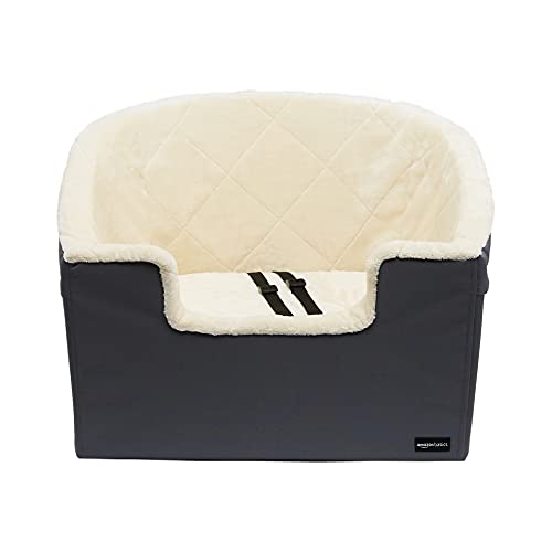 Amazon Basics Erhöhter Auto-Schalensitz für Haustiere, Groß, grau, 45,7 x 55,8 x 40,6 cm