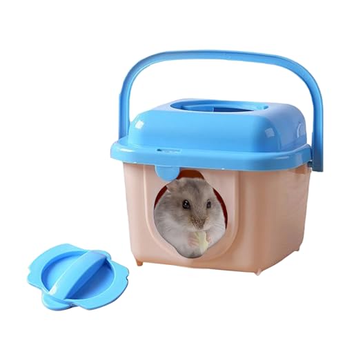 Kleiner Hamsterkäfig, tragbar, mit Griff | Transportbox für Kleintiere, atmungsaktiv, für Rennmäuse,...