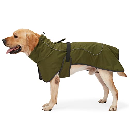 HEYWEAN Hundejacke Wasserdichter Hundemantel Reflektierende Jacke für kaltes Wetter mit weichem...