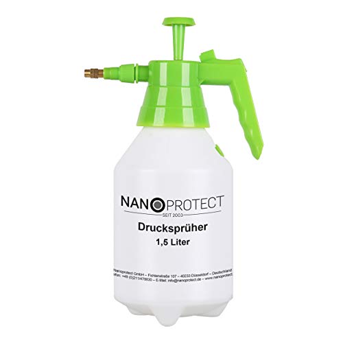 Nanoprotect Handsprüher 1,5 Liter | Drucksprüher mit Verstellbarer Messingdüse | Pumpsprüher |...