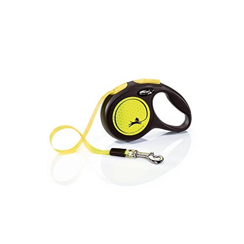 Flexi NEON REFLECTANTE CINTA (XS 3 METROS 12 KG), schwarz/neongelb