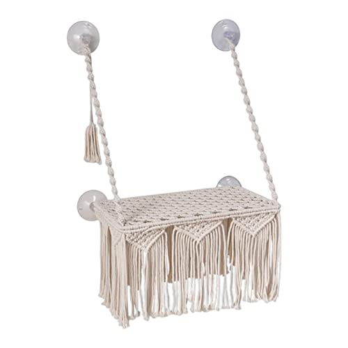 woyufen Fenster Katzenbarsch - Boho Makramee Kätzchen Hängematte Fenster | Platzsparendes Katzenbett,...