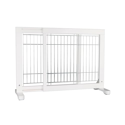 TRIXIE stufenlos verstellbaresTürgitter "Absperrgitter, Holz, 65–108 × 61 cm, weiß"- 39455