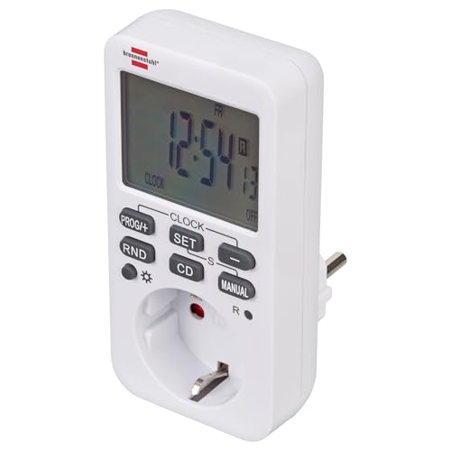 Brennenstuhl Comfort-Line Digitale Wochenzeitschaltuhr, digitale Timer-Steckdose (Wochen-Zeitschaltuhr...