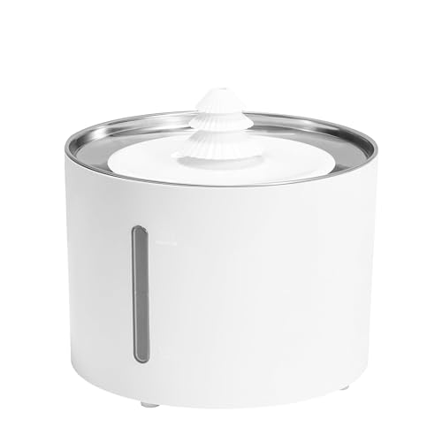 Amazon Basics Trinkbrunnen für Haustiere, Kleintiertränke, Hundetränke, Edelstahl, 3 L, mit 3...