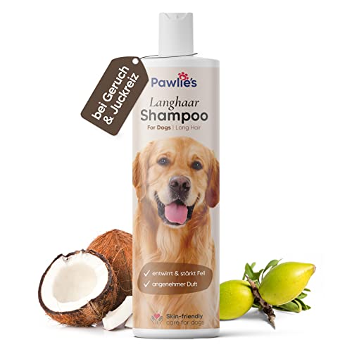 Pawlie's Hundeshampoo Langhaar zur Fellpflege für bessere Kämmbarkeit | Hundeshampoo gegen Geruch mit...