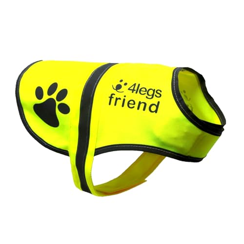 4LegsFriend Hunde Sicherheitsweste mit Leinenbefestigungsring 5 Größen - Hohe Sichtbarkeit für Outdoor...