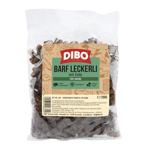Dibo Barf Leckerli, 200g Pferd, Wild, Strauß, Lamm, Ente Hundesnack klein und praktisch Trainings...