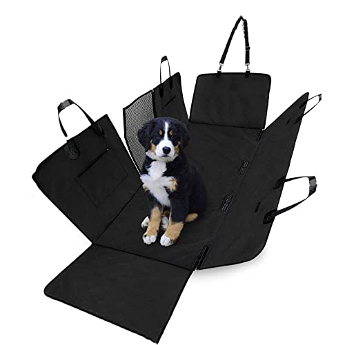 TYYCKJ Hunde Autositzbezug, Rücksitzbezug mit Netz-Sichtfenster Seitenklappen, Hundehängematte für...