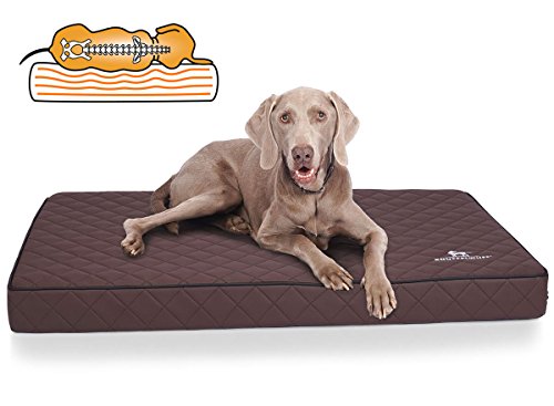 Knuffelwuff Orthopädische Hundematte Juna Hundebett aus laser gestepptem Kunstleder waschbar Hunde ortho...