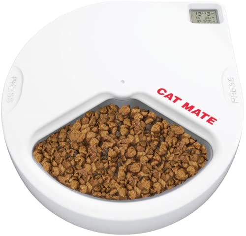 Cat Mate Futterautomat C300 (für Hunde + Katzen, 3 Futter-Fächer für je 330 g Tierfutter, mit...