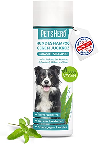 Hundeshampoo gegen Milben, Flöhe, Zecken & Parasiten - 250 ml - Parasiten Shampoo mit angenehmen Duft &...
