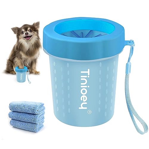 Tinioey® pfotenreiniger für hunde | hundepfoten reiniger | Inkl.3 Hundehandtücher | hunde...