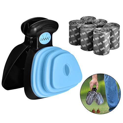 Queta Dog Pooper Scooper mit 6 Abfallsäcken Kleine Haustier-Toilette Abfallaufbewahrung Poop Scoop mit...