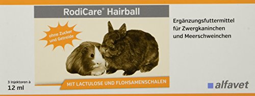 Alfavet RodiCare Hairball, Ergänzungsfuttermittel für Zwergkaninchen und Meerschweinchen, fördert die...
