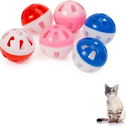 PARENCE - Set mit 6 Spielbällen für Katzen 4 cm - Interaktives Spielzeug mit Glocke - Zubehör für...