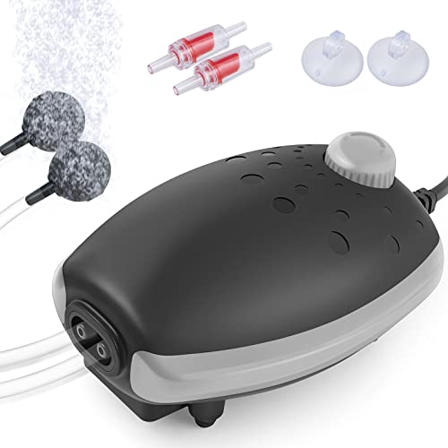 FEDOUR 3W Leise Aquarium Luftpumpe：300L/H Sauerstoffpumpe leistungsstarker Belüfter für Aquarien bis...