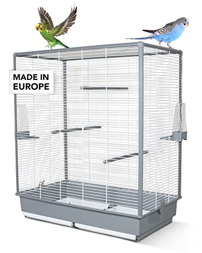 GarPet Vogelkäfig - Stabiler Käfig für Vögel - Papagei-Käfig mit Sitzstangen - Premium Voliere -...