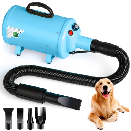 Amoever Hundefön Hundetrockner, 2800W Professioneller Haartrockner, Einstellbare Geschwindigkeit und...