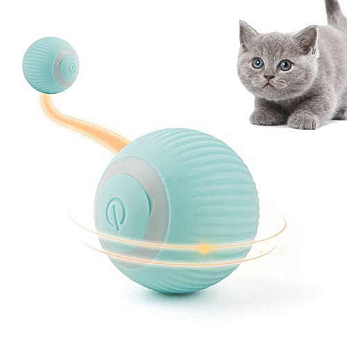 Namsan Katzenspielzeug Elektrisch Katzenball mit LED Licht Automatischer 360-Grad-Rollbal Interaktives...