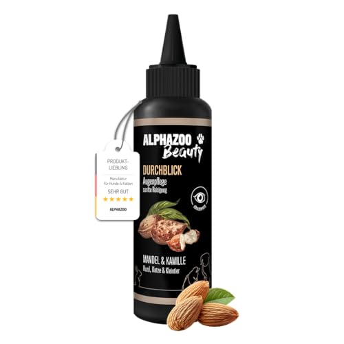 alphazoo Augenreiniger für Hunde & Katzen 100 ml - Durchblick Natürlicher Tränenfleckenentferner -...