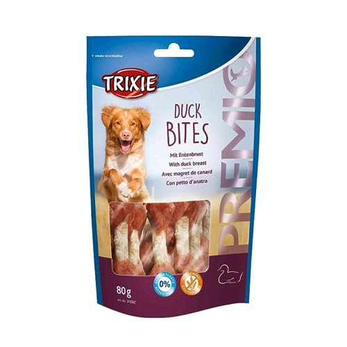 TRIXIE Hundeleckerli PREMIO Hunde-Durck Bites 80g - Premium Leckerlis für Hunde glutenfrei - ohne...