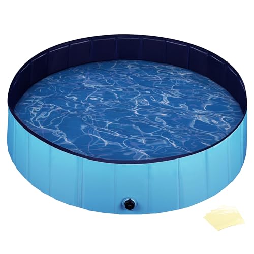 Fudajo Hundepool 100 x 30 cm rutschfestes Hundeplanschbecken, Hundeschwimmbad faltbar aus PVC,...