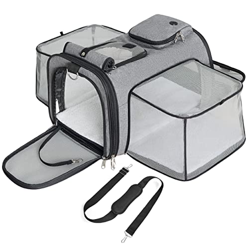 Lesure Hundetragetasche Faltbare Transporttasche Hund - 50.8x31.5x29 cm erweiterbar Haustiere Reisetasche...