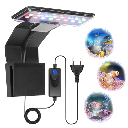 Adiwo Aquarium LED Beleuchtung - 3 Farben, 9W 600LM, 16 LEDs für Wasserpflanzen und Fische - 220V...