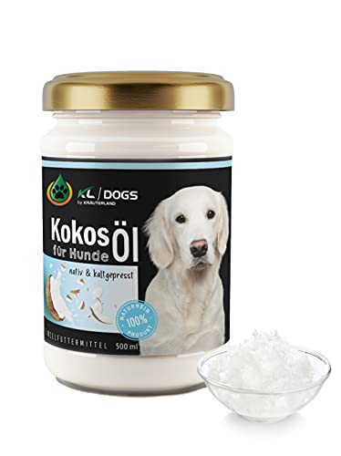 Kräuterland Kokosöl für Hunde 500ml - Kokosfett, nativ, kaltgepresst, unraffiniert - reines...