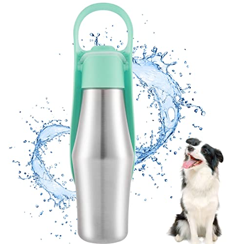 Hundetrinkflasche für Unterwegs zum Gehen, 750 ml, Edelstahl, Tragbare Hunde Wasserflasche für Hund und...