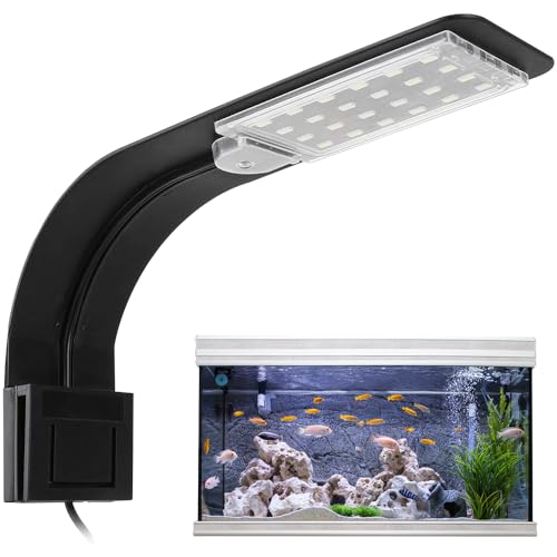 YANGUN LED Aquarium Licht, Clip-on Aquarium Lampe,10W Aquarium LED Beleuchtung mit EU-Stecker, 24 LEDs...