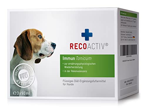 RECOACTIV Immun Tonicum für Hunde, 3 x 90 ml, Diät-Ergänzungsfuttermittel zur Immununterstützung und...