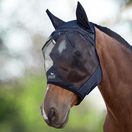 Harrison Howard CareMaster Midge-Proof Fleece Polsterung Pferde Fliegenmaske UV-Schutz mit Ohrenschutz...
