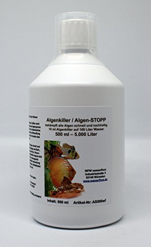 500 ml Algenkiller / Algen-STOPP für 5.000 Liter Aquarium-Wasser, bekämpft effektiv, schnell und...