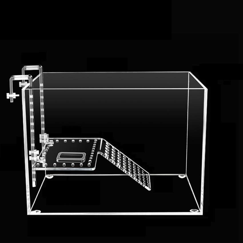 Acryl-Zuchtbox,transparentes Schildkrötenzucht-Beobachtung Becken mit Verstellbarer Trocken...
