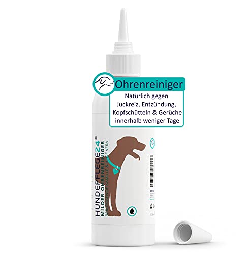 Hundepflege24 Ohrenreiniger Hund 250ml - Beseitigt Juckreiz, Entzündung, Kopfschütteln & Gerüche...