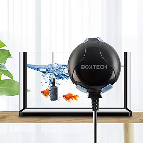 boxtech Sauerstoffpumpe Mini Leise Aquarium Oxygen Luftpumpe mit Air Stone und Silikonschlauch für...
