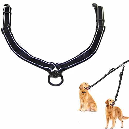 Doppel Hundeleine für 2 Hunde - No Tangle Trainingsleine für Hunde, mit Anti-Zug für Stoßdämpfung -...