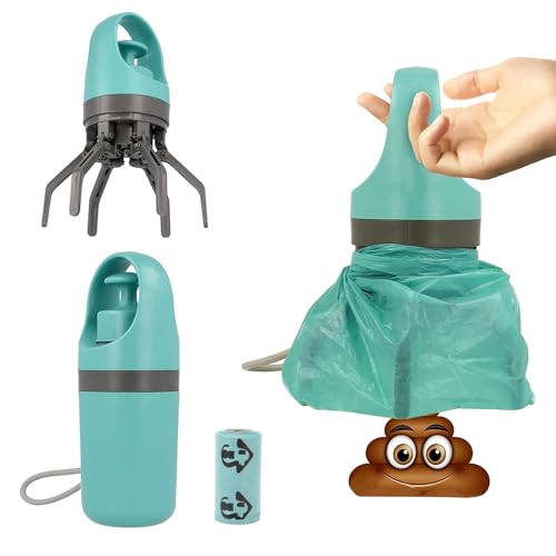Tragbare Hundekotschaufel, Sanitär-Hundekotsammler-Obermaterial mit Beutelspender, praktischer...