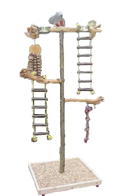 Kletterbaum für Vögel Papageien Freisitz Java Tree Wurzelholz Papageienspielzeug 1,60