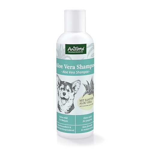 AniForte Aloe Vera Welpenshampoo für Hunde 200ml - Hundeshampoo mild & parfümfrei, Welpen Shampoo für...