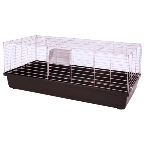 Kaninchen- und Meerschweinchenheim Nagerkäfig Sammy 120 Silber-Schwarz