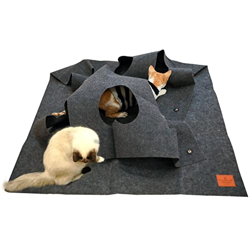 Senkmlemt Katzenteppich, Interaktives Beschäftigung Katzen Spielmatte, Katzenbeschäftigung Spielteppich...